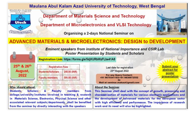 Join the Two-Day National Seminar on Advanced Materials & Microelectronics: Design to Development